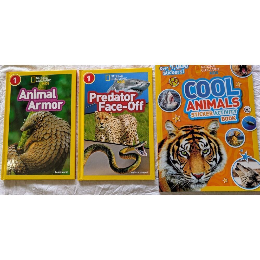 National Geographic Predator Face Off + Animal Armor + Sticker Activity Book Set